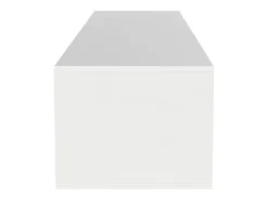 Móvel TV com 3 portas e LED, móvel TV de parede, lacado branco e preto