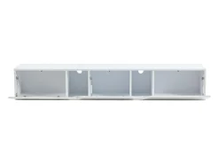 Móvel TV de parede 180x35x30cm com LED, 3 portas sanfonadas, lacado branco brilhante