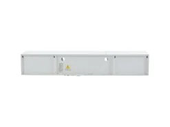 Móvel TV de parede 180x35x30cm com LED, 3 portas sanfonadas, lacado branco brilhante