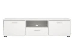 Móvel TV Dthorsb, Aparador de sala, Móvel baixo para TV, Base de parede equipada, 147x40 h38 cm, Branco