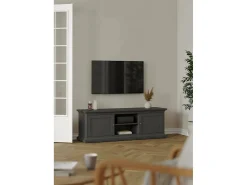 Móvel TV Dthura, Aparador de sala, Armário baixo para TV, Base de parede equipada, 149x42 h51 cm, Cinza