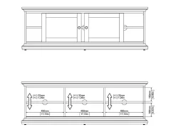 Móvel TV Dthura, Aparador de sala, Armário baixo para TV, Base de parede equipada, 149x42 h51 cm, Cinza