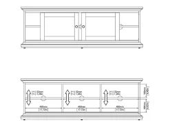 Móvel TV Dthura, Aparador sala, Armário baixo para TV, Base de parede equipada, 149x42 h51 cm, Branco