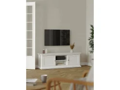 Móvel TV Dthura, Aparador sala, Armário baixo para TV, Base de parede equipada, 149x42 h51 cm, Branco
