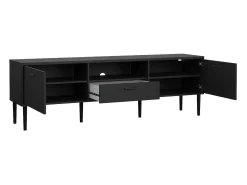 Móvel TV Dtisc, Aparador de sala, Armário baixo para TV, Base de parede equipada, 177x40 h57 cm, Preto