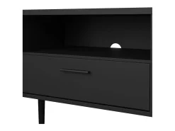 Móvel TV Dtisc, Aparador de sala, Armário baixo para TV, Base de parede equipada, 177x40 h57 cm, Preto