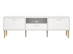 Móvel TV Dtisc, Aparador sala, Armário baixo para TV, Base de parede equipada, 177x40 h57 cm, Branco