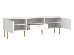 Móvel TV Dtisc, Aparador sala, Armário baixo para TV, Base de parede equipada, 177x40 h57 cm, Branco