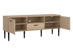 Móvel TV Dtoc, Aparador sala, Armário baixo para TV, Base de parede equipada, 147x40 h57 cm, Carvalho