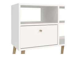 Móvel TV Dtoedtl, Aparador de sala, Móvel baixo para TV, Base de parede equipada, 117x39 h61 cm, Branco