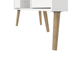 Móvel TV Dtoedtl, Aparador de sala, Móvel baixo para TV, Base de parede equipada, 117x39 h61 cm, Branco