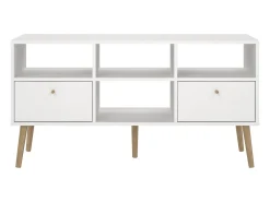 Móvel TV Dtoedtl, Aparador de sala, Móvel baixo para TV, Base de parede equipada, 117x39 h61 cm, Branco