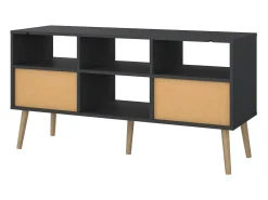 Móvel TV Dtoedtl, Aparador de sala, Móvel baixo para TV, Base de parede equipada, 117x39 h61 cm, Cinza