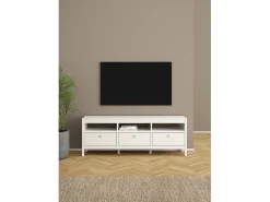 Móvel TV Dtofan, Aparador de sala, Móvel baixo para TV, Base de parede equipada, 151x38 h54 cm, Branco
