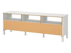 Móvel TV Dtofan, Aparador de sala, Móvel baixo para TV, Base de parede equipada, 151x38 h54 cm, Branco