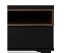 Móvel TV Dtoffani, Aparador de sala, Armário baixo para TV, Base de parede equipada, 156x48 h48 cm, Preto e Nogueira