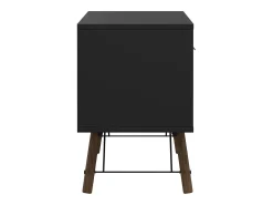 Móvel TV Dtomason, Aparador de sala, Armário baixo para TV, Base de parede equipada, 150x40 h60 cm, Preto e Nogueira