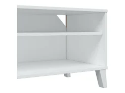 Móvel TV Dzibett, Aparador de sala, Armário baixo para TV, Base de parede equipada, 135x40 h50 cm, Branco