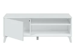 Móvel TV Dzibett, Aparador de sala, Armário baixo para TV, Base de parede equipada, 135x40 h50 cm, Branco