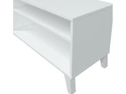 Móvel TV Dzibett, Aparador de sala, Armário baixo para TV, Base de parede equipada, 135x40 h50 cm, Branco