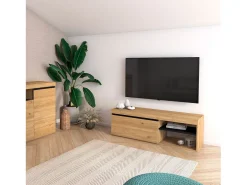 Móvel TV Ebos 120 Roble Nude - Ceniza