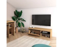 Móvel TV Ebos 120 Roble Nude - Ceniza