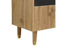 Móvel TV em madeira com 4 gavetas, gaveta em madeira e acrílico 178x35x45cm