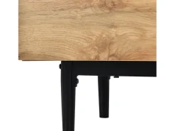 Móvel TV industrial com LED, 3 portas 2 prateleiras, 175x31x41cm, natural