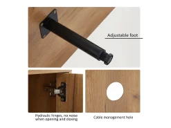 Móvel TV L 180 cm - com 3 portas e 3 compartimentos - Castanho