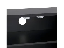 Móvel TV L 170cm - aspecto brilhante - 4 portas texturadas gravadas com puxadores dourados - Preto