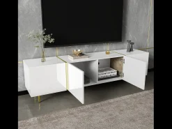 Móvel TV L 170cm - com 4 portas - MDF - Branco