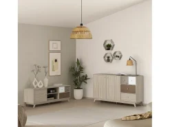 Móvel TV Maia 1 porta e 3 gavetas multicoloridas