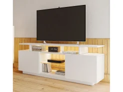 Móvel TV moderno 140cm com LED para TV de 60