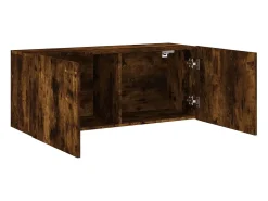 Móvel TV multimídia Estante TV aparador TV sala de jantar sala de estar quarto parede carvalho fumê 100 x 30 x 41 cm marrom 02_0028121
