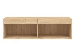 Móvel TV multimídia Estante TV Aparador TV sala de jantar sala de estar quarto com luzes LED Carvalho Sonoma 100 x 30 x 30 cm marrom 02_0026752
