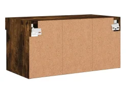 Móvel TV multimídia Estante TV aparador sala de jantar sala de estar quarto com luzes LED carvalho fumado 60 x 30 x 30 cm castanho 02_0026743