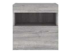 Móvel TV multimídia Estante TV aparador TV sala de jantar sala de estar quarto parede com luzes LED sonoma 40 x 30 x 40 cm cinza 02_0028046