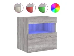 Móvel TV multimídia Estante TV aparador TV sala de jantar sala de estar quarto parede com luzes LED sonoma 40 x 30 x 40 cm cinza 02_0028046