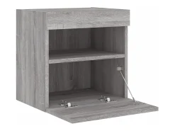 Móvel TV multimídia Estante TV aparador TV sala de jantar sala de estar quarto parede com luzes LED sonoma 40 x 30 x 40 cm cinza 02_0028046
