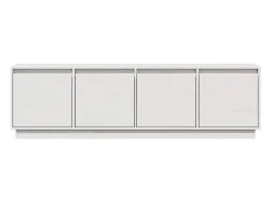 Móvel TV multimídia Estante TV Aparador TV Sala de jantar Sala de estar Quarto 156 x 37 x 45 cm Madeira maciça de pinho Branco 02_0026040