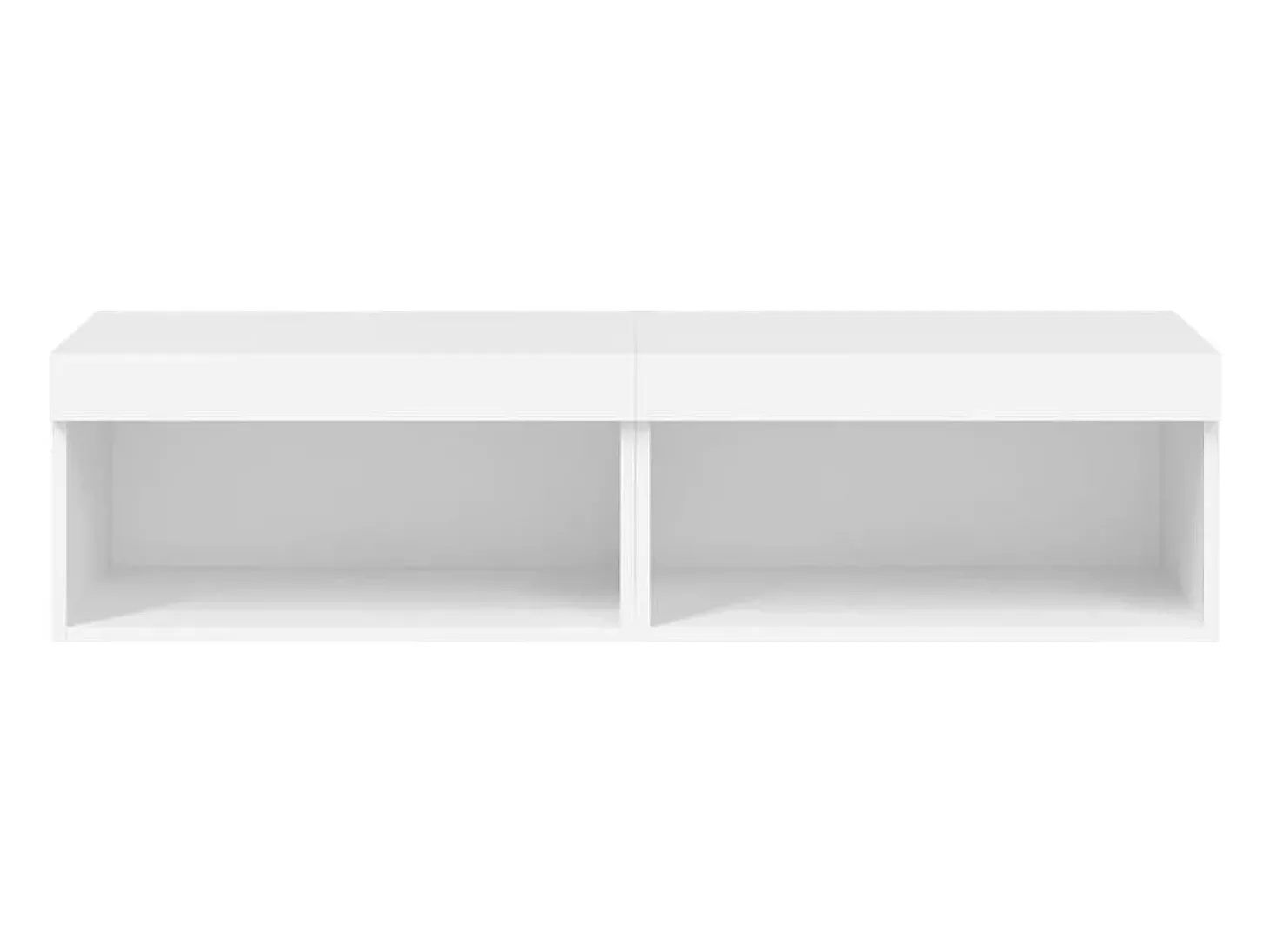Móvel TV multimídia prateleira TV aparador sala de jantar sala de estar quarto com luzes LED 2 peças 60 x 30 x 30 cm branco 02_0028843
