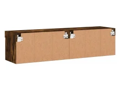 Móvel TV multimídia prateleira TV aparador sala de jantar sala de estar quarto com luzes LED 2 peças carvalho defumado 60 x 30 x 30 cm marrom 02_0028868
