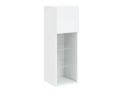 Móvel TV multimídia prateleira TV aparador sala de jantar sala de estar quarto com luzes LED 2 peças 305 x 30 x 90 cm branco 02_0028836