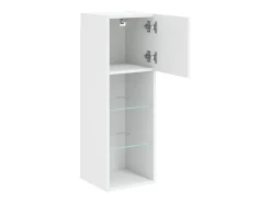 Móvel TV multimídia prateleira TV aparador sala de jantar sala de estar quarto com luzes LED 2 peças 305 x 30 x 90 cm branco 02_0028836