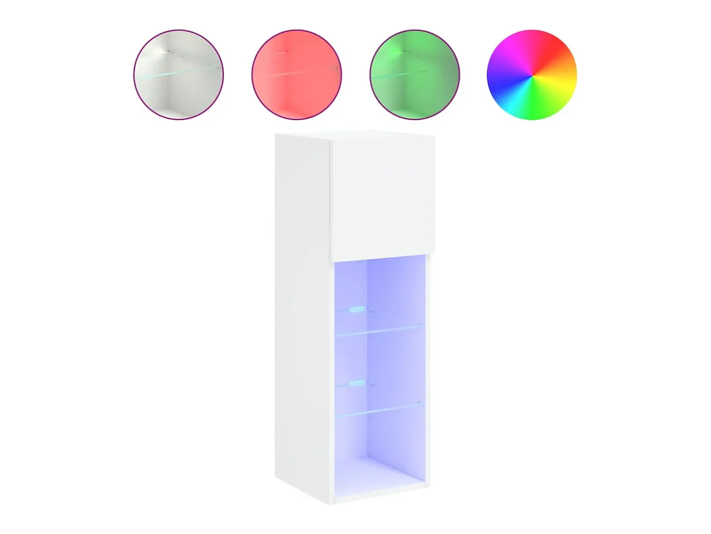 Móvel TV multimídia prateleira TV aparador sala de jantar sala de estar quarto com luzes LED 2 peças 305 x 30 x 90 cm branco 02_0028836