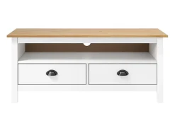 Móvel TV multimídia Prateleira TV Aparador TV sala de jantar sala de estar quarto Hill Range 110 x 40 x 47 cm madeira de pinho maciço branco 02_0027637
