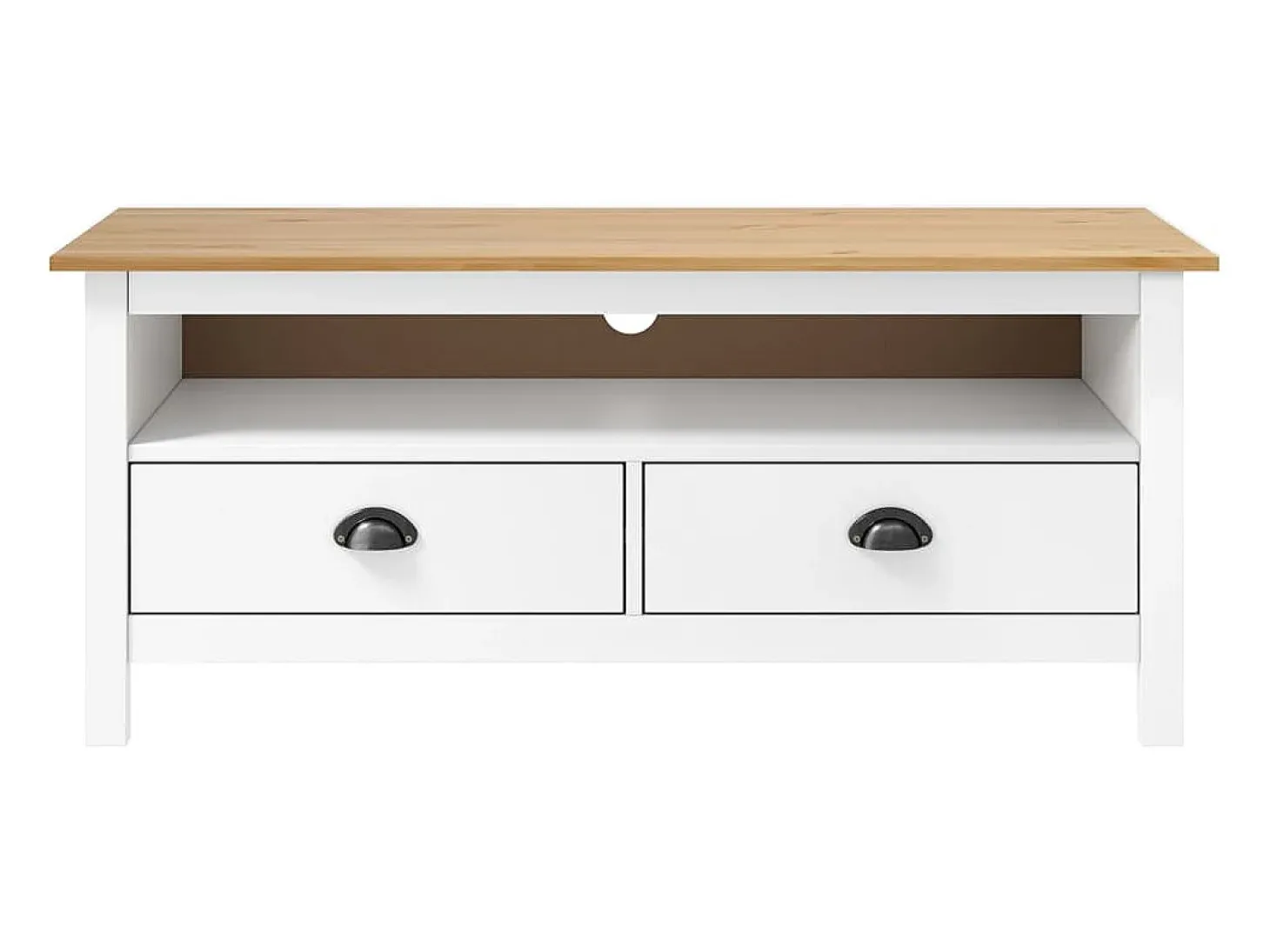 Móvel TV multimídia Prateleira TV Aparador TV sala de jantar sala de estar quarto Hill Range 110 x 40 x 47 cm madeira de pinho maciço branco 02_0027637