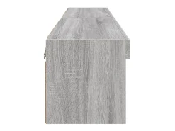 Móvel TV multimídia prateleira TV aparador sala de jantar sala de estar quarto com luzes LED 2 peças sonoma 60 x 30 x 30 cm cinza 02_0028884