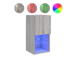 Móvel TV multimídia prateleira TV aparador sala de jantar sala de estar quarto com luzes LED 2 peças sonoma 305 x 30 x 60 cm cinza 02_0028882