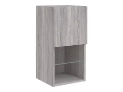 Móvel TV multimídia prateleira TV aparador sala de jantar sala de estar quarto com luzes LED 2 peças sonoma 305 x 30 x 60 cm cinza 02_0028882